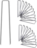 UPMCT 12 Inch Galvanized Garden Landscape Staples Stakes, 25 50 100 PCS Anti-Rust Garden Staples Tent Ground Stakes U-Shaped Landscape Pins for Secure Lawn Fabric, Decoration (50, 12 Inch)