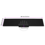 FUNSUEI 4 PCS 6 x 24 Inch Black Rubber Bar Mats, Rubber Bar Service Spill Mat, Non Slip Bar Top Mat, PVC Bar Drink Pad for Home Kitchen, Pubs, Restaurants