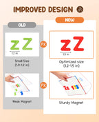 JoyCat 104 Pieces Magnetic Letters Numbers Alphabet Fridge Magnets ABC 123 Preschool Educational Learning Plastic Colorful Toy Set Uppercase Lowercase Math Symbols for Toddlers Kids