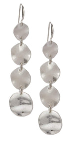 SPUNKYsoul Boho Round Minimalist 3 or 4 Statement Circle Disc Drop Dangle Earrings in Gold and Silver, Trendy Casual Everyday Chic Fashion Jewelry for Women, Gift Giving (Silver)