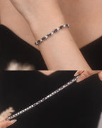 FANCIME Sterling Silver Created Alexandrite Tennis Bracelet for Women 7"