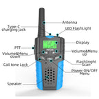 Kids Walkie Talkies Long Range Rechargeable 2 Pack - Mini Two Way Radios
