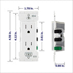 Leviton Lever Edge 15 Amp Tamper-Resistant Duplex Wall Outlet, 10-Pack, E5325-MW, White