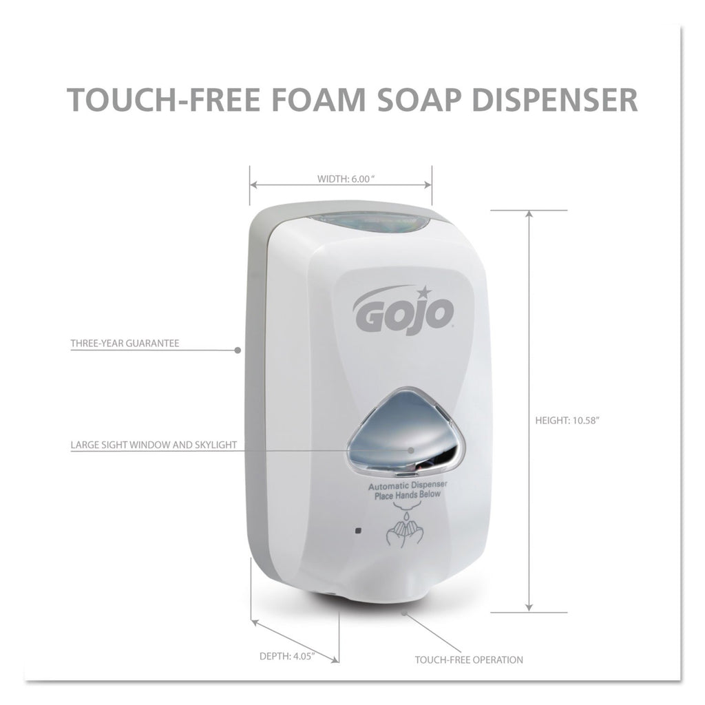 Gojo TFX Dispenser, Touch-Free, 1200mL, Dove Gray 2740-12 - 1 Each
