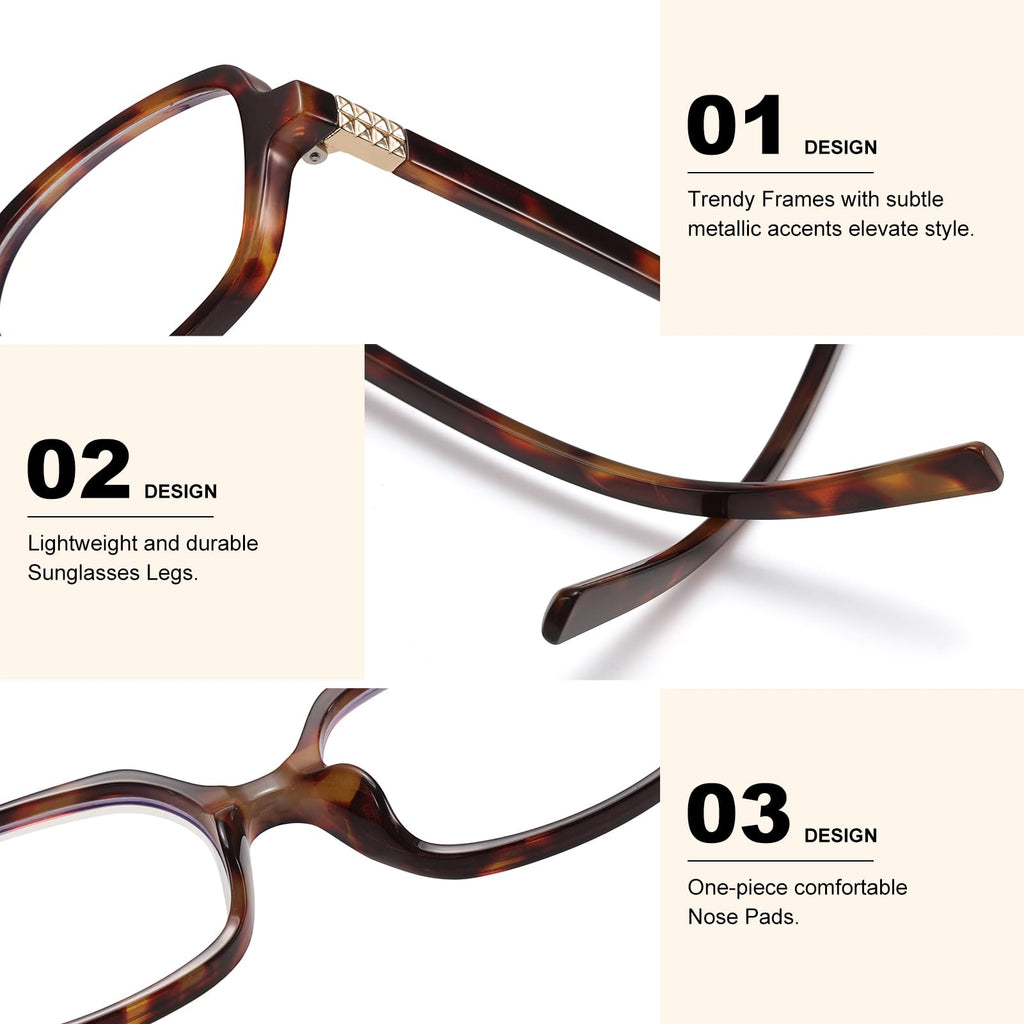 LIKSMU Blue Light Blocking Glasses for Woman Men Computer Gaming TV Screen Blue light Blocker Eyewear Trendy Rectangle Small Nerd Eyeglasses, 2pack, Black Frame Clear Lens &Tortoise Frame Clear Lens