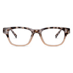 Peepers by PeeperSpecs Women's Layover Square Blue Light Blocking Reading Glasses, Gray Tortoise/Pink, 49 + 1.25
