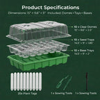Gardzen 10 Pack 40 Cell BPA Free Seed Starter Tray Kit