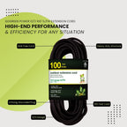Go Green Power Inc. (GG-14000BK) 12/3 SJTW Outdoor Extension Cord, Black, 100 ft