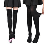 SUPTEC Cat Paw Thigh High Socks for Women, 3D Toe Beans Cat Cosplay, Black