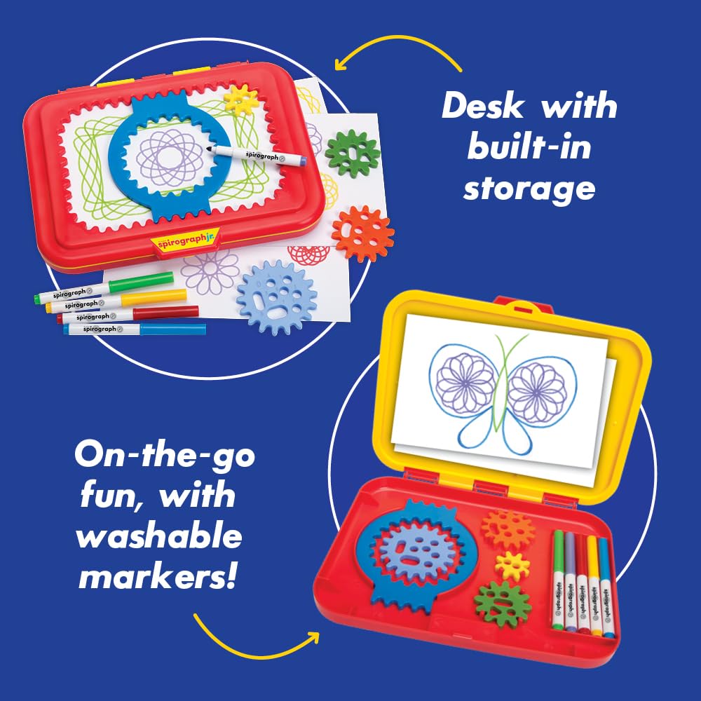 Spirograph Jr. — Jumbo Sized Gears Classic Retro Toy For Spiral Drawing Art Design Toy Kit for Smaller Hands — For Kids Ages 3 and Up