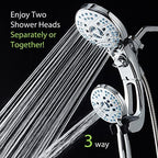 Hotel Spa AquaCare As-Seen-On-TV High Pressure Handheld/Rain 50-mode 3-way Shower Head Combo with Adjustable Arm - Anti-clog Nozzles, Tub & Pet Power Wash, 6 ft. Hose, All Chrome Finish
