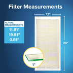 Filtrete 12x20x1 AC Furnace Air Filter, MPR 700, MERV 8, Tough on Pollen, Easy on Airflow, 3-Month Pleated 1-Inch Electrostatic Air Cleaning Filter, 6-Pack (Actual Size 11.81 x 19.81 x 0.81 in)