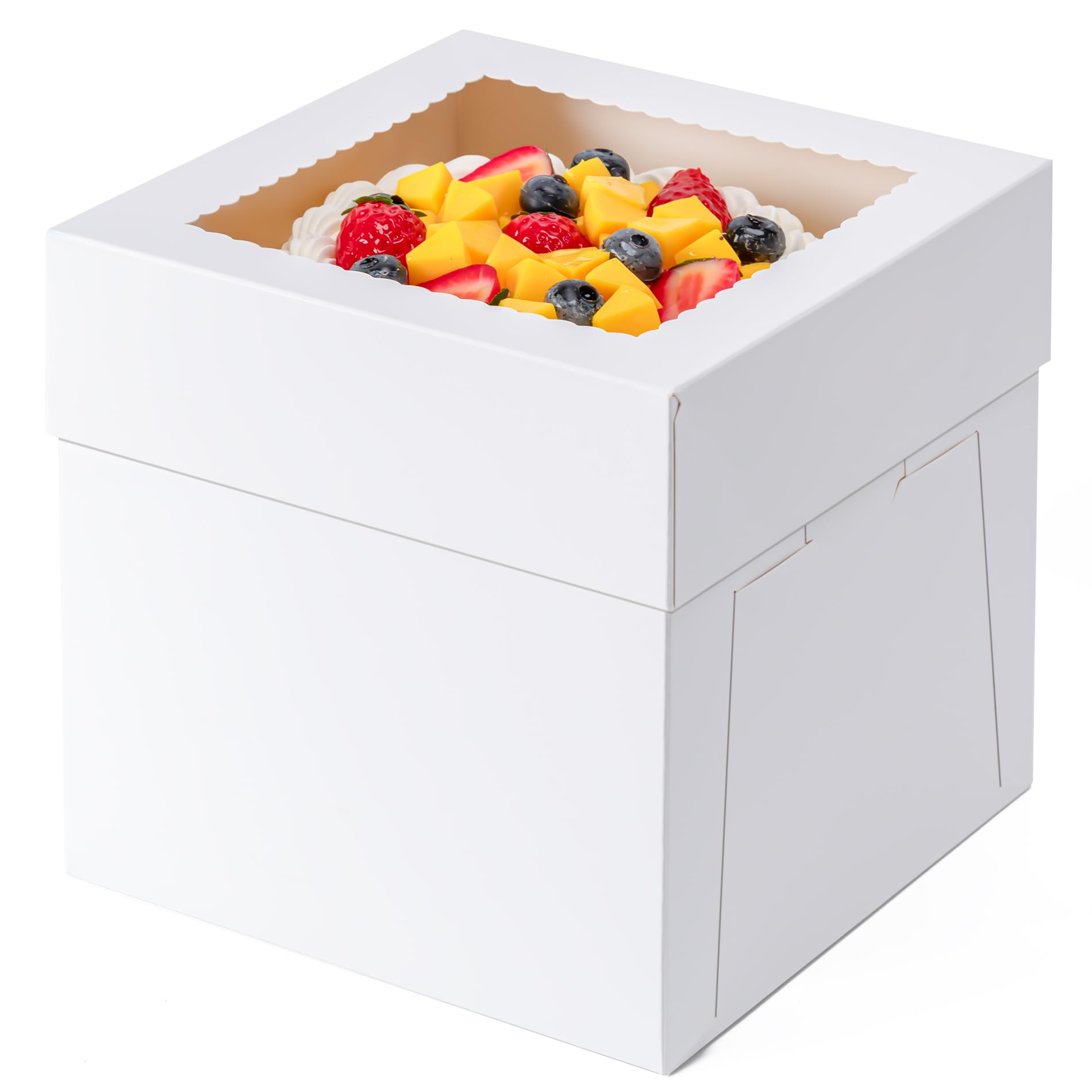 Cake Boxes 8 Inch, 10 Pcs 8x8x8 Inch Tall Cake Box, Cake Carrier Holder