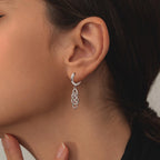 Celtic Knot Earrings for Women - Sterling Silver Hoop Earrings for Women Trendy Hypoallergenic Long Loop Earrings with Dangling Charm for Sensitive Ears Classic Fashion Huggie Earrings Gifts