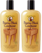 Howard Products Butcher Block Conditioner and Food Grade Mineral Oil for Wood Cutting Boards, 12 Fl Oz - Enhanced Wood Care (Pack of 2)