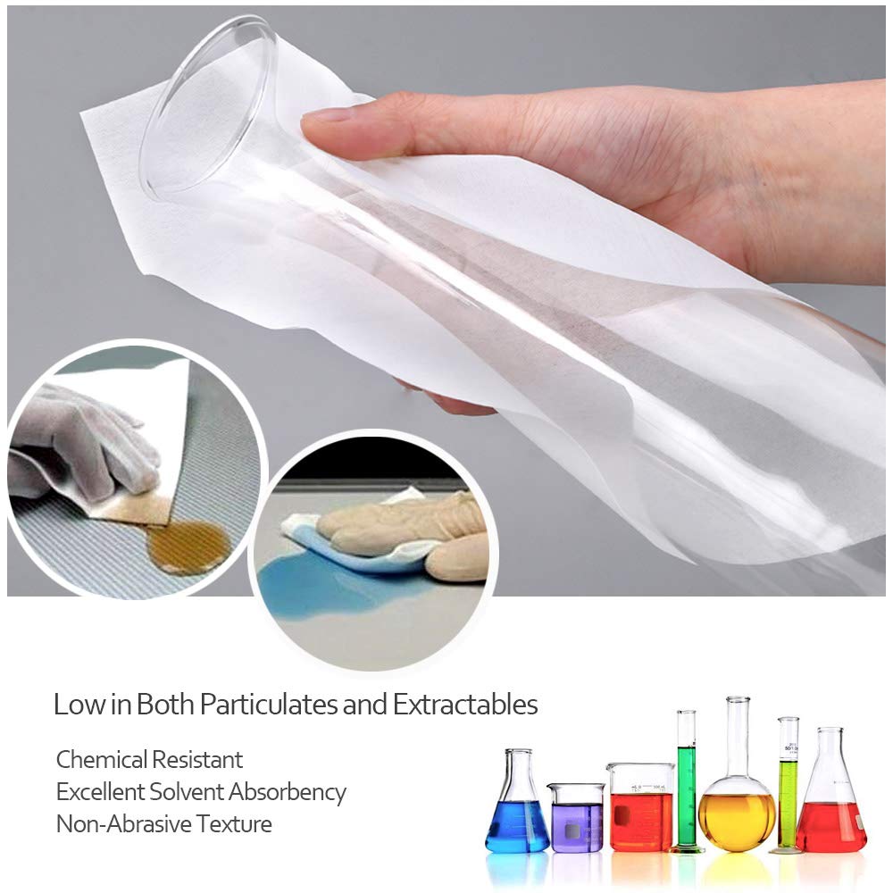 AAWipes Lint Free Wipes Disposable Cleaning Cleanroom Cellulose/Polyester Blend 6" x 6" (Grade B, 56 GSM) Bag of 300 Pcs General Purpose Lab Wipes Dry Dustless (NW05606)