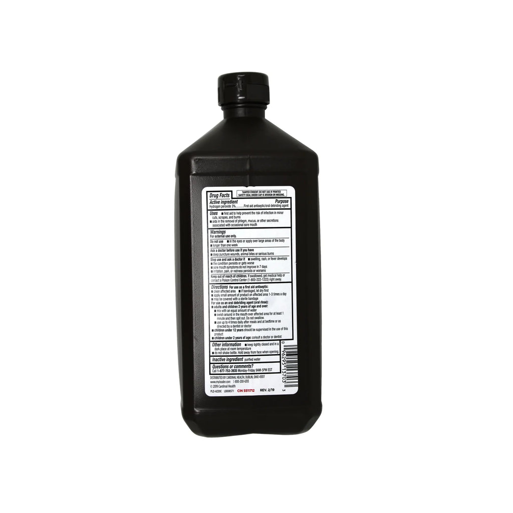 LEADER Hydrogen Peroxide 3% Topical Solution, First Aid Antiseptic (Refill, 16 fl oz (12-Pack))