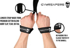 Gymreapers Lifting Wrist Straps for Weightlifting, Bodybuilding, Powerlifting, Strength Training, & Deadlifts - Padded Neoprene with 18 inch Cotton (Black/Black)