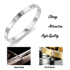 RIMRIVA Silver Bracelets for Women Trendy Love Friendship Bangle