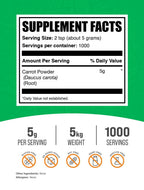 BulkSupplements.com Carrot Powder - Superfood Powder Supplement, Carrot Supplement - for Smoothies & Baking, Vegan & Gluten Free, 5g per Serving, 5kg (2.2 lbs) (Pack of 5)