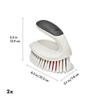 OXO Good Grips All-Purpose Scrub Brush – 2-Pack, Crevice Cleaning, Bathroom Cleaning, Scrub Brush with Handle, Brushes to Scrub Your Kitchen or bathrooms