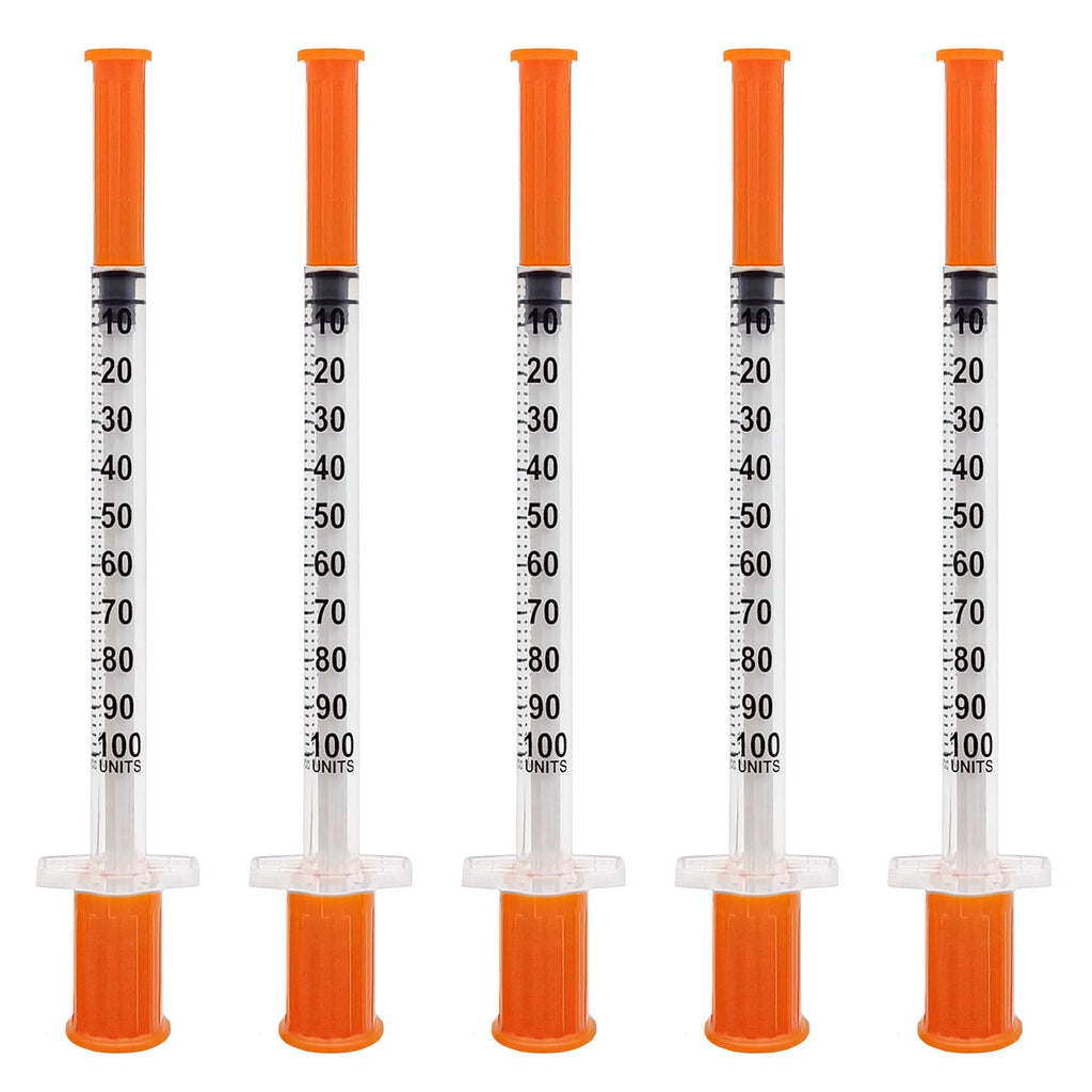 U-100 1cc Syringes with needle 31G 5/16 inch (8mm),Individual Pack of 36