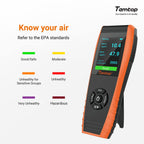 Temtop PM2.5 Monitor P600, Essential Air Particle Meter PM2.5 PM10 Air Quality Tester for Indoor/Outdoor Air Pollution Detection, Particle-Centric Detector w/Data Histogram Display