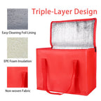Bodaon 5-Pack Cooler Insulated Food Delivery Bag, X-Large Bags for Grocery/Catering/Shopping, Rideshare Delivery Bag, Thermal Hot Pizza, Large Cold and Frozen Accessories, XL Tote, Red