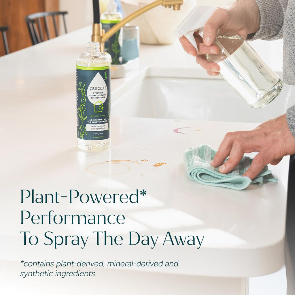 Puracy Multi-Surface Cleaner Concentrate - Plant-Powered All Purpose Cleaner - Surface Cleaner Solution As Seen on TikTok (Organic Lemongrass, 16 fl oz, 1 Pack)