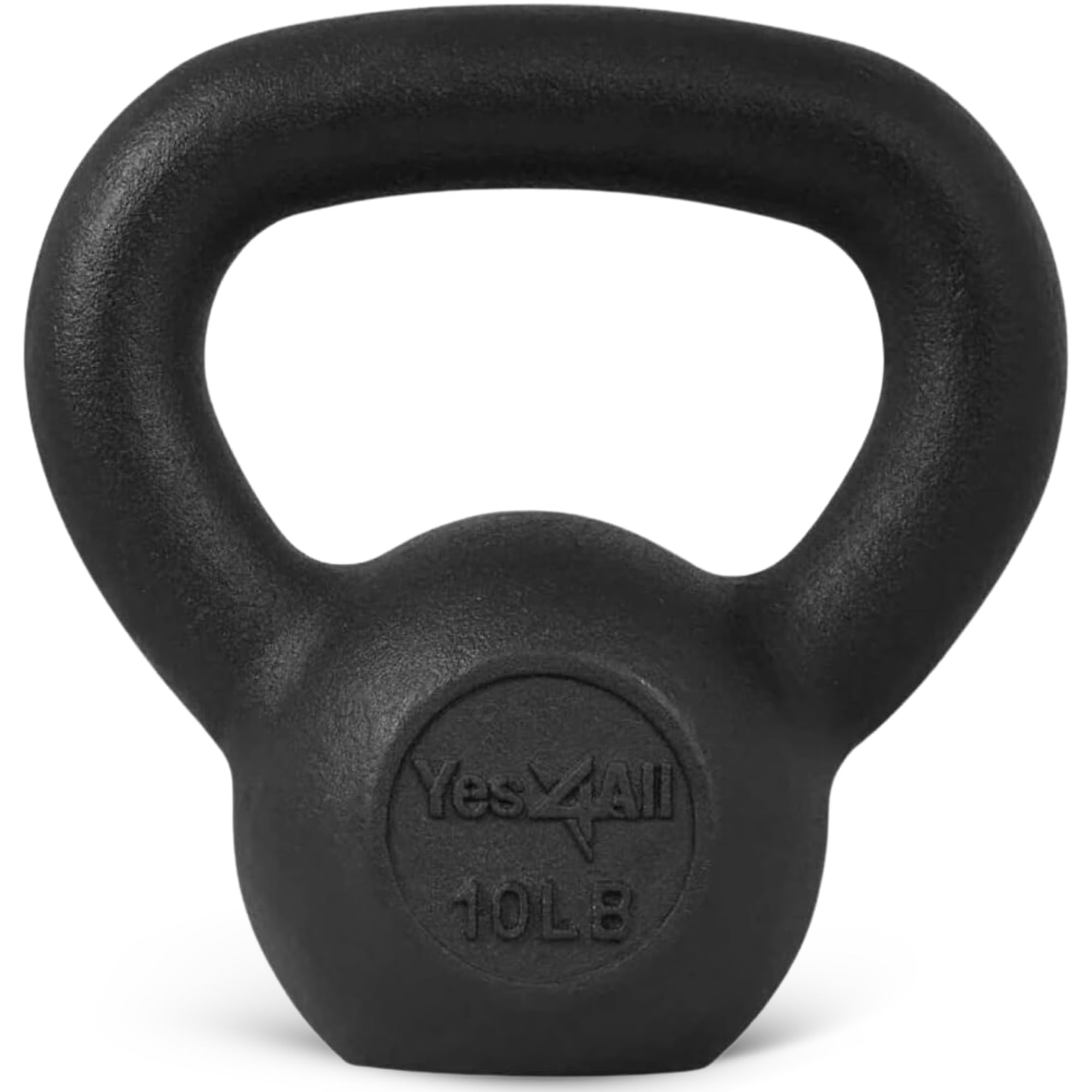 Yes4All Solid Cast Iron Kettlebell Weights Set ��� Great for Full Body Workout and Strength Training ��� Kettlebell 10 lbs (Black)
