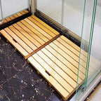 Bath Shower Mat,Non-Slip Bamboo Bathroom Mat,for Indoor or Outdoor Use,Natural Wooden Shower Mat,Bamboo Bath Mat for Shower,Spa and Sauna (Size : 45x140cm/18x55in)