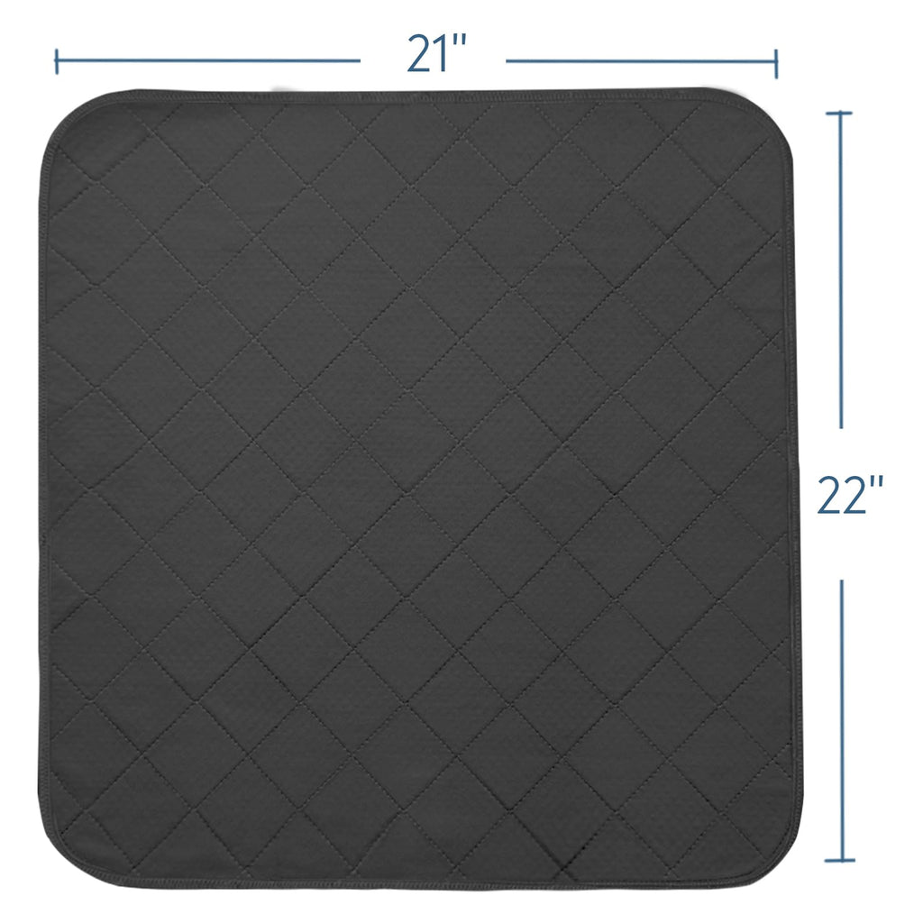 Waterproof Chair Pads for Incontinence, 4 Pack Reusable Seat Protector Pads 22" x 21", Washable Chair Protector Seat Cover, Non-Slip Absorbent Incontinence Pad for Bed, Wheelchair, Kid & Pet - Black