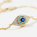 Cicy Bell Evil Eye Bracelets 18k Gold Plated Adjustable