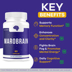 (2 Pack) Marobrain Capsules - Official Marobrain Supplement Pills Daily Support Brain & Mermory Focus, All Natural Advanced Premium Formula for Overall Health & Wellness, 120 Capsules for 2 Months