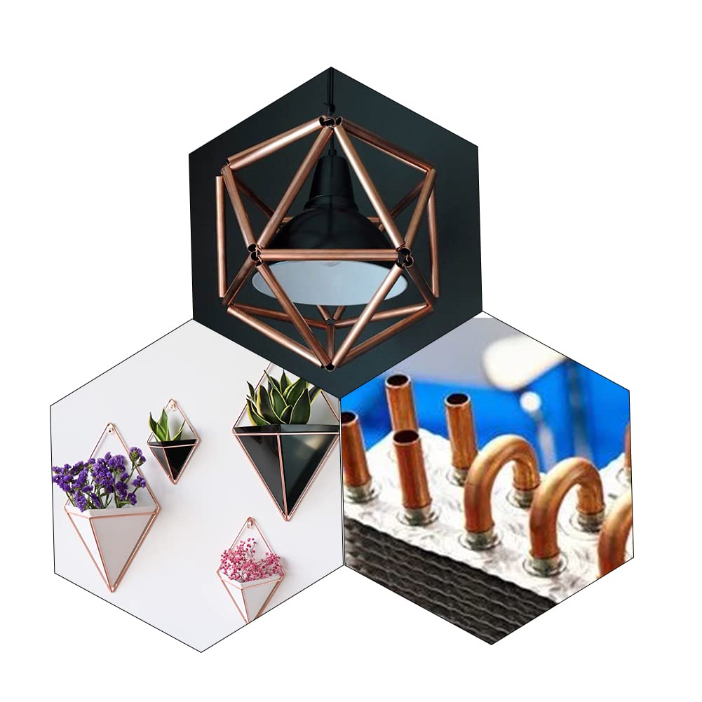 Tynulox 1/4"(6.5mm) OD 99.9% Copper Tube 0.5mm Wall × 300mm Length × 4Pcs, Pure Copper Tubing 110 Copper Seamless Round Tubing for Refrigerator, Jewellery and Industry