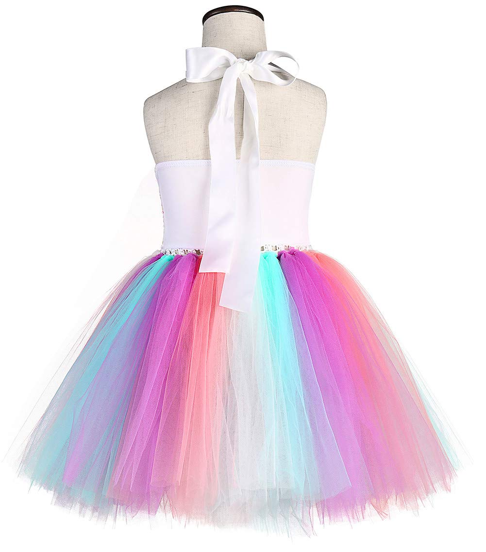 Tutu Dreams Unicorn Dress Princess Dress Up Clothes for Little Girls Halloween Costumes Birthday Outfit Gifts Party Favors Decorations (Sequin Unicorn, 5-6 Years)