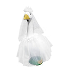 Earssa Porch Goose Outfit for 23" 17" Bride Goose Costume Wedding Dress with Tiara& Tutu Skirt Princess Clothes Statue for Outdoor Garden & Wedding Events