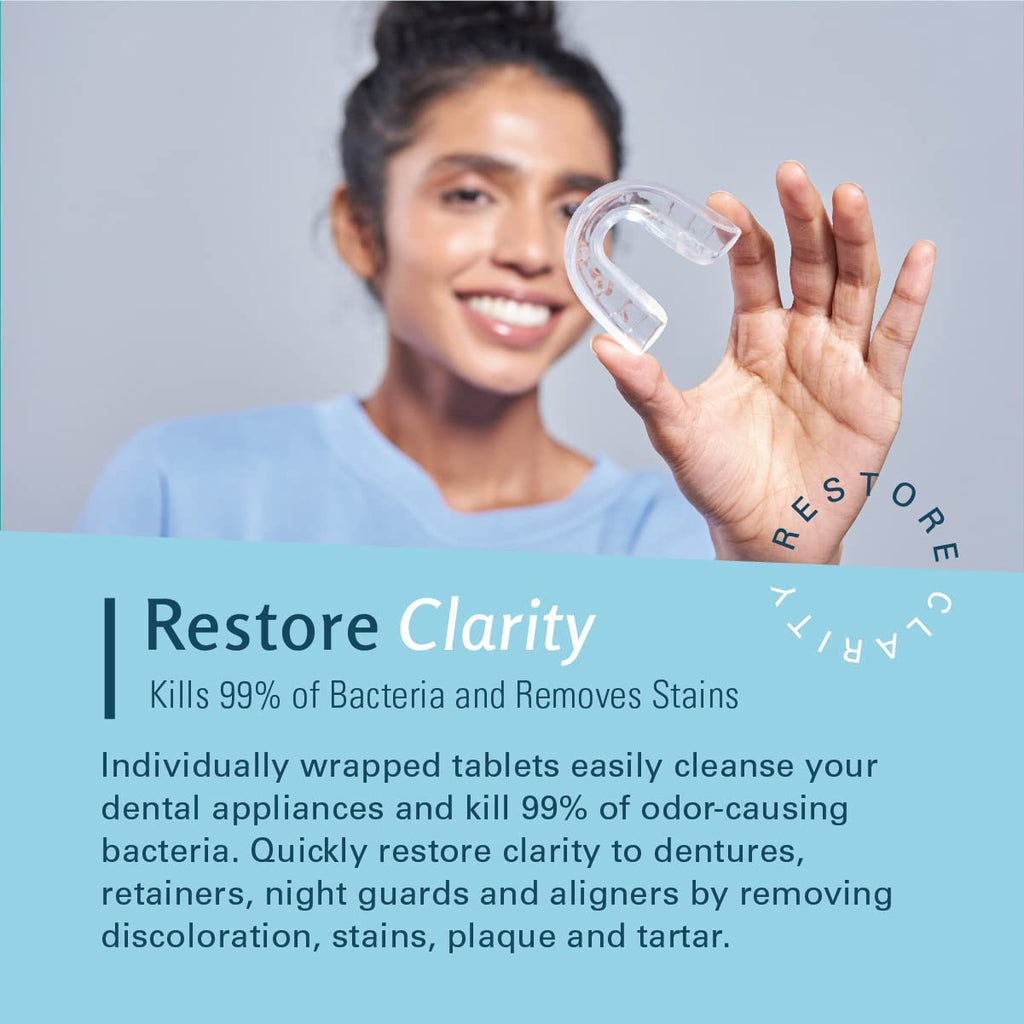Retainer and Denture Cleansers 240 Tablets Removes Bad Odors Discoloration Stains Plaque for Cleaning Invisalign Mouth Guard Night Guard and Removable Dental Appliances by M3