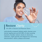 Retainer and Denture Cleansers 240 Tablets Removes Bad Odors Discoloration Stains Plaque for Cleaning Invisalign Mouth Guard Night Guard and Removable Dental Appliances by M3