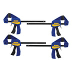 IRWIN Quick-Grip 1964758 One-Handed Mini Bar Clamp 4 Pack, 6", Blue