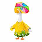 GJL Raincoat Porch Goose Outfit with Umbrella for 23" Goose,Yard Lawn Decor
