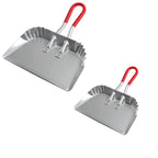 TOP DOG Metal Dustpan 17”, Aluminum Dust Pans Heavy Duty Does not Chip or Bend Sheet Metal Edge Flat Against Floor for Small Item Sweeping Rubber Coated Easy to Grasp Handle (2pcs)