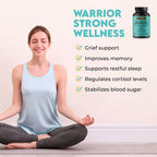 Warrior Strong Wellness Pure Organic Ashwagandha Capsules with Bioperine - 2400 mg - 120 Capsules - Healthy Stress Response and Mood Boost, Immune Health, Better Sleep