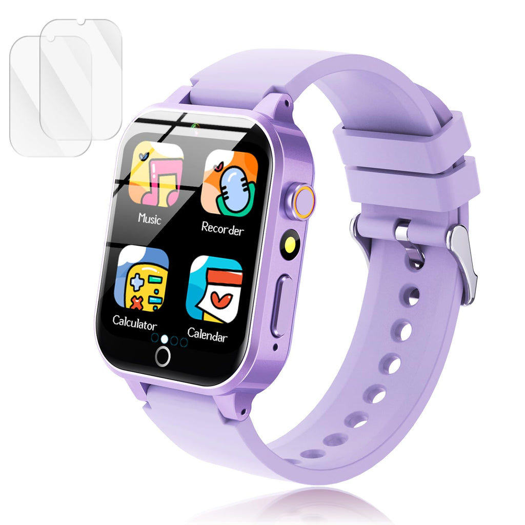 Luyiilo Kids Games Watch, with 26 Puzzle Games, Touch Screen, HD Camera, Alarm Clock, Toys for Ages 4-12 Years Old.Birthday Gift for Boys Girls (Purple)
