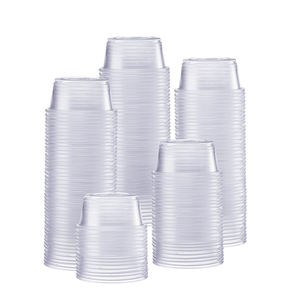 GUSTO 5.5 oz Jello Shot Cups [250 Count] Clear Plastic Disposable Portion Containers for Sauces, Dressings & Samples, No Lids – Durable, Stackable (Formerly Comfy Package)