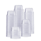 GUSTO 5.5 oz Jello Shot Cups [250 Count] Clear Plastic Disposable Portion Containers for Sauces, Dressings & Samples, No Lids – Durable, Stackable (Formerly Comfy Package)