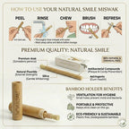 Miswak Sticks for Teeth (2-Pack) – Natural Fresh Siwak Sticks with Bamboo Holder, Travel-Friendly Organic Toothbrush Alternative for Teeth & Gums