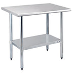 Profeeshaw Stainless Steel Prep Table 36x24 Inch NSF Commercial Work Table with Undershelf Heavy Duty Table for Kitchen Restaurant Home Hotel