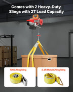 VEVOR Electric Hoist with Remote Control, 440 lbs Material Handling Tool, 110V Electric Hoist with 14ft Remote Control for Factories, Warehouses, Construction Site, Attic