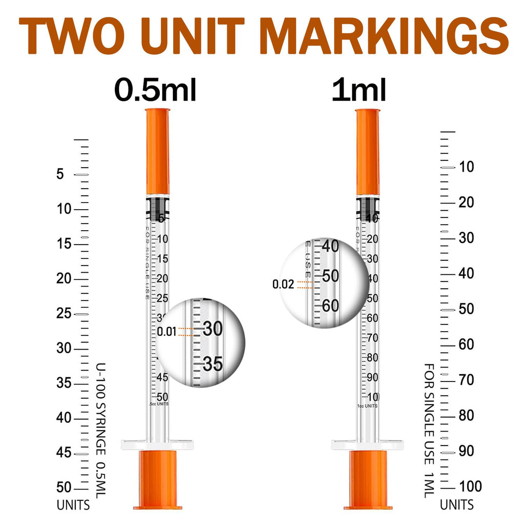 1ml 30G 5/16inch (8mm) with Cap Individually Sealed Packaging 50Pack